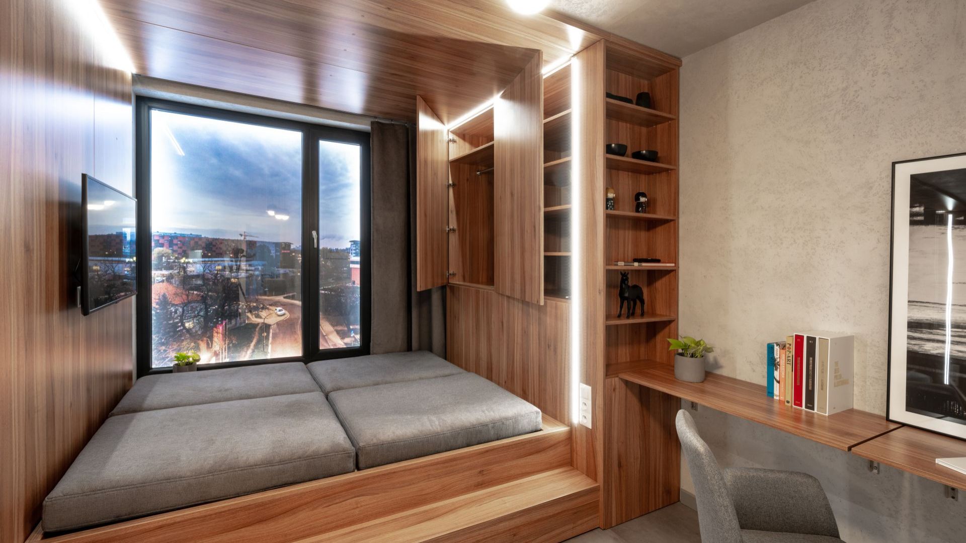 Mikroapartament pokazowy we Wrocławiu o powierzchni 18,5 m2. fot. BY MADE. Koszt takiego mieszkania to 231 tys. zł netto