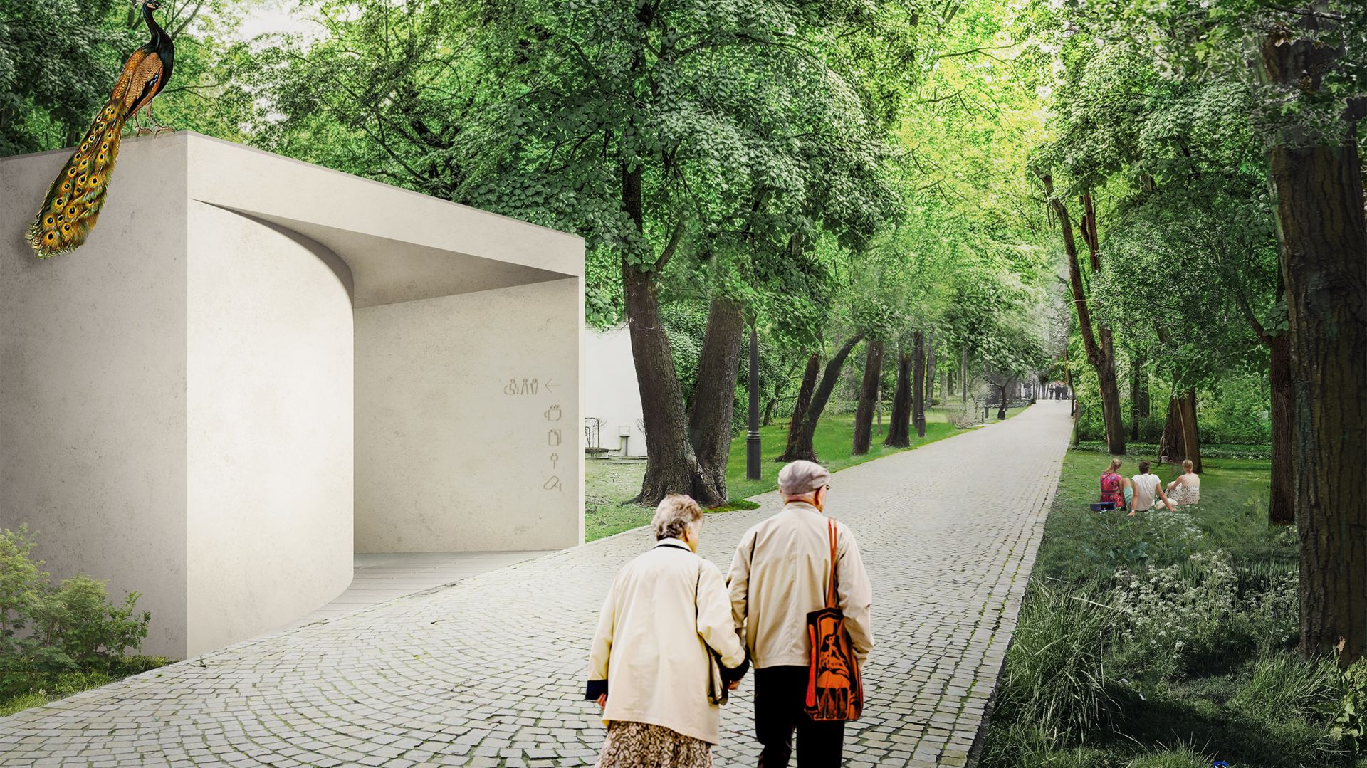 Grand Prix 22. Konkursu KOŁO. Projekt Dominiki Bugajskiej i Marcina Trzaski w sposób nieoczywisty odnosi się do historycznych budynków na terenie łazienkowskiego ogrodu. Fot. KOŁO