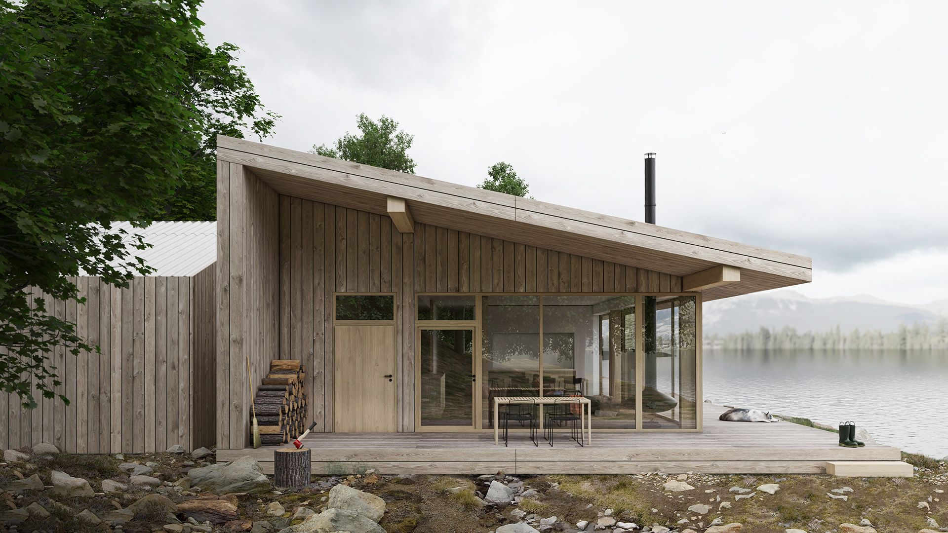 Dom został zaprojektowany jako drewniany szkieletowy w technologii skandynawskiej. Projekt: Mateusz Frankowski, Paweł Lipiński, Fryderyk Graniczny, biuro architektoniczne Ggrupa