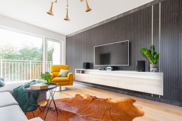Modny salon - 9 pomysłów na nowoczesną ścianę z telewizorem