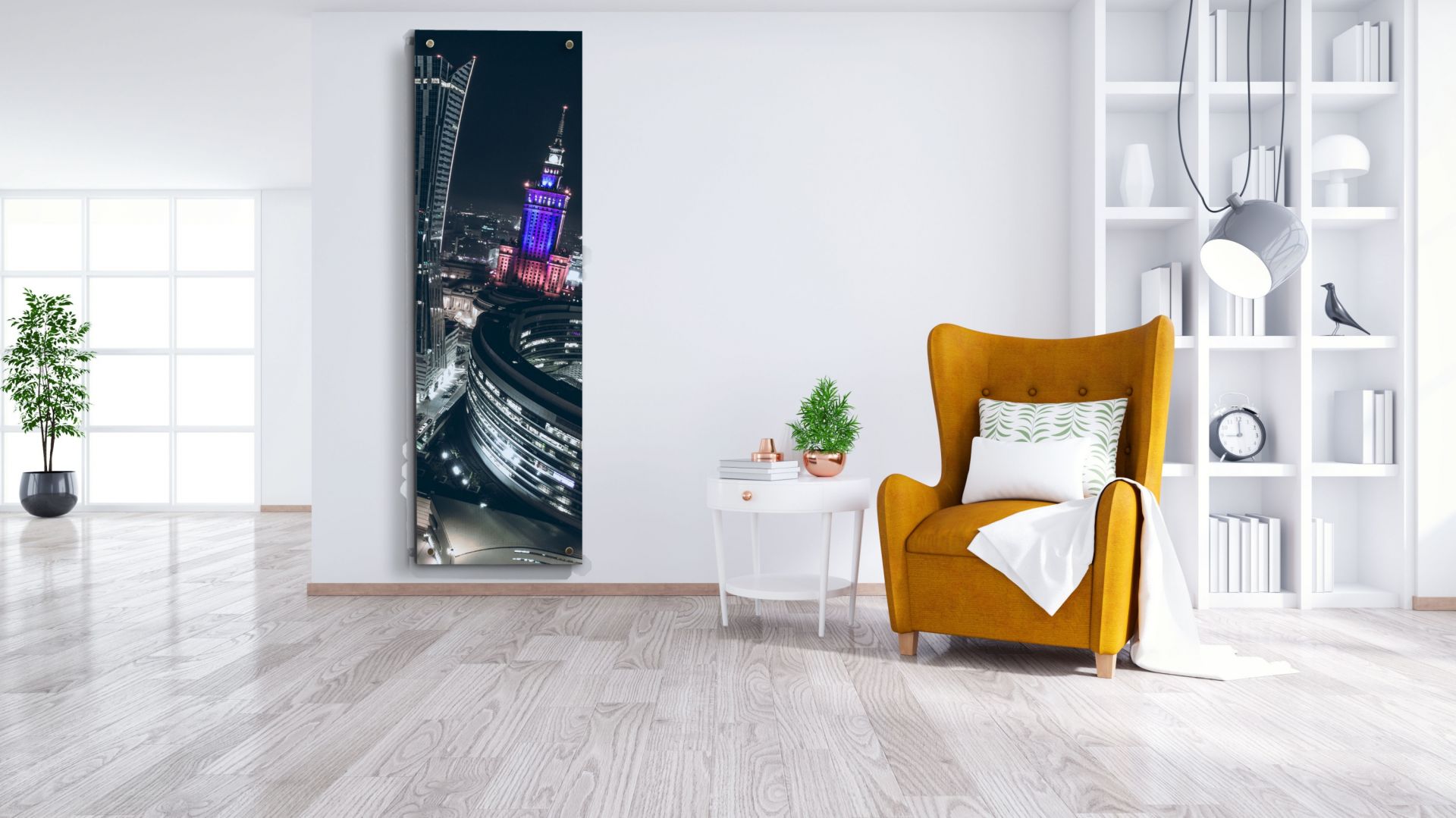Model Portal pełni funkcję lustra, Niagara z grafiką wygląda jak obraz! Grzejnik z grafiką Luxrad.