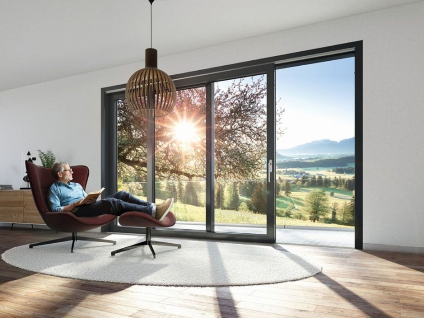 Wielkoformatowe drzwi podnoszono-przesuwne Schüco LivIngSlide z PVC-U. Fot. Schüco
