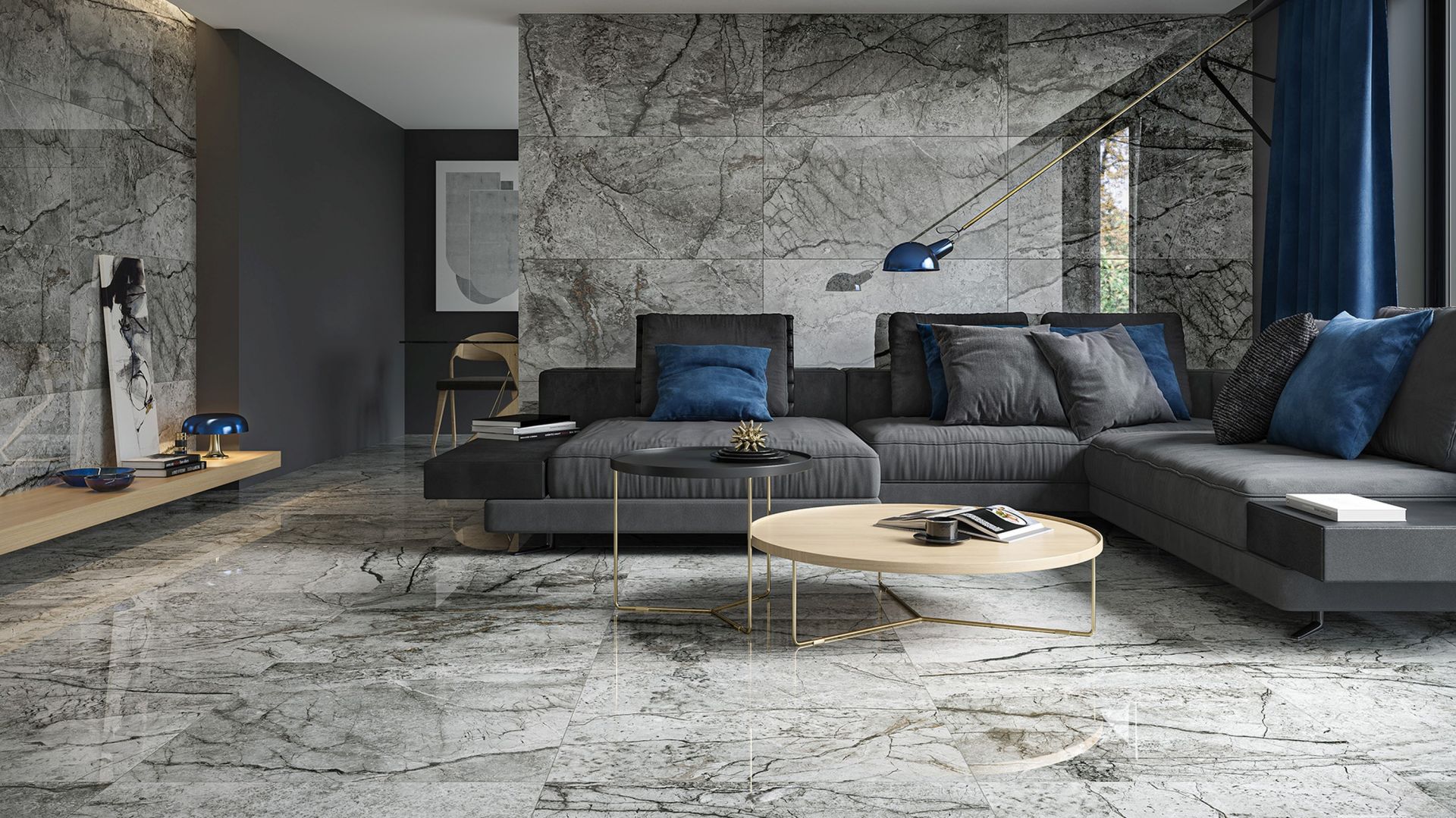 Inspirowane naturalnym rysunkiem kamienia płytki Essential Grey marki Opoczno.