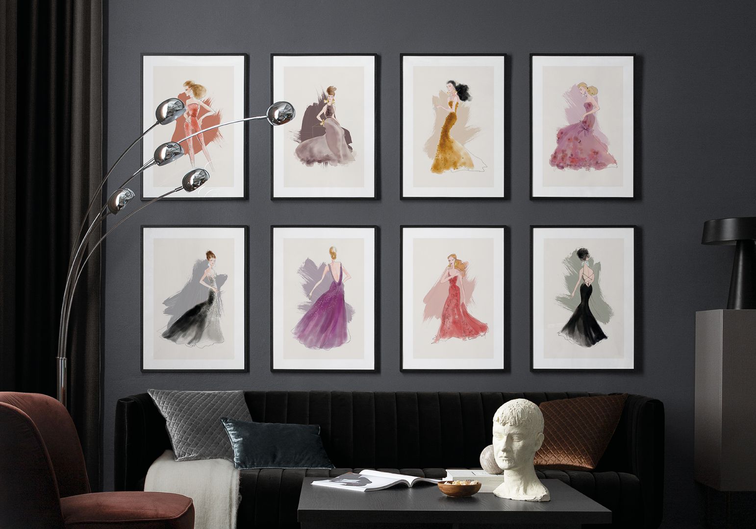 Kolekcja grafik autorstwa kultowego projektanta mody Haute Couture, Larsa Wallina. Fot. Desenio