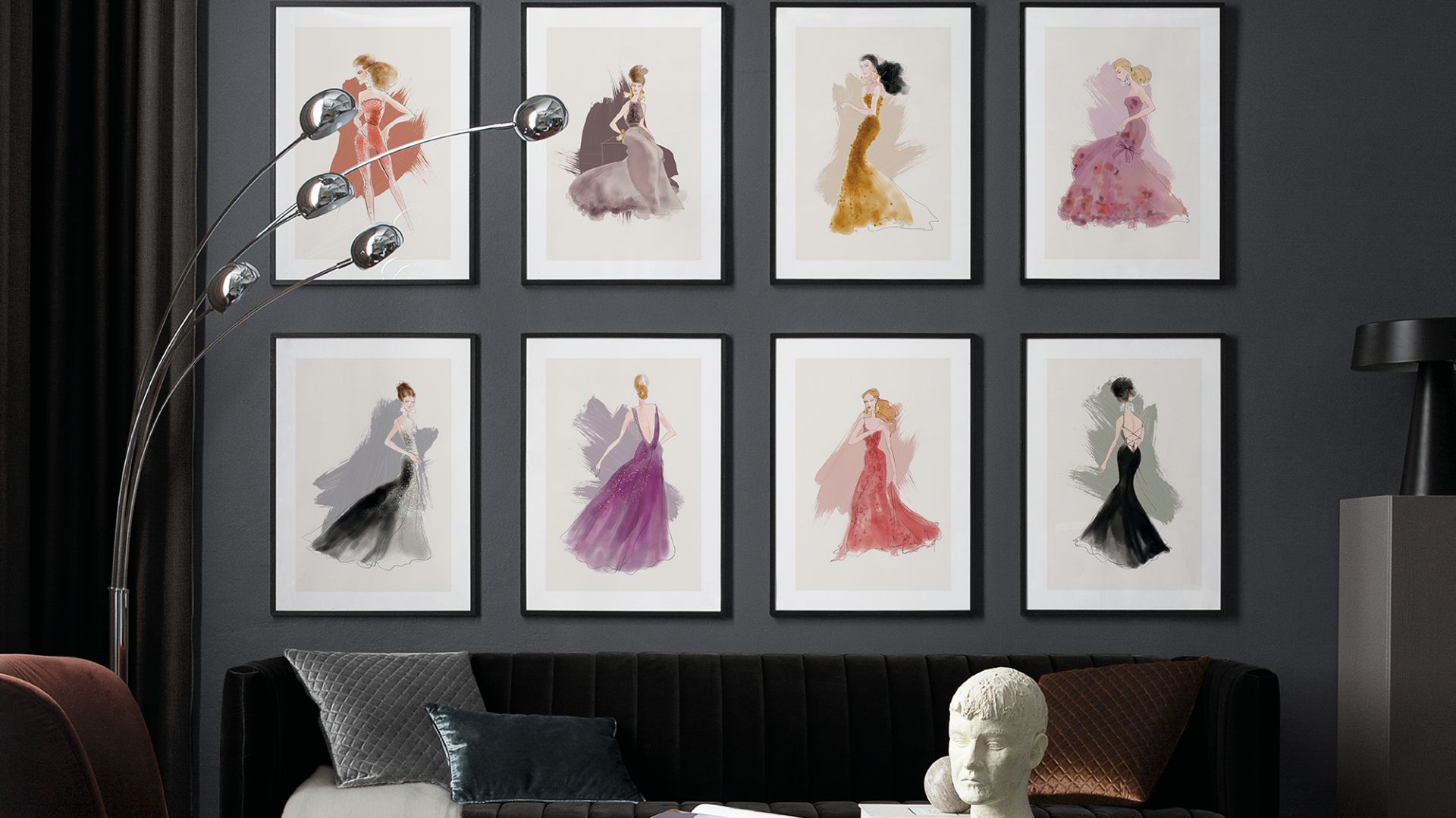Kolekcja grafik autorstwa kultowego projektanta mody Haute Couture, Larsa Wallina. Fot. Desenio