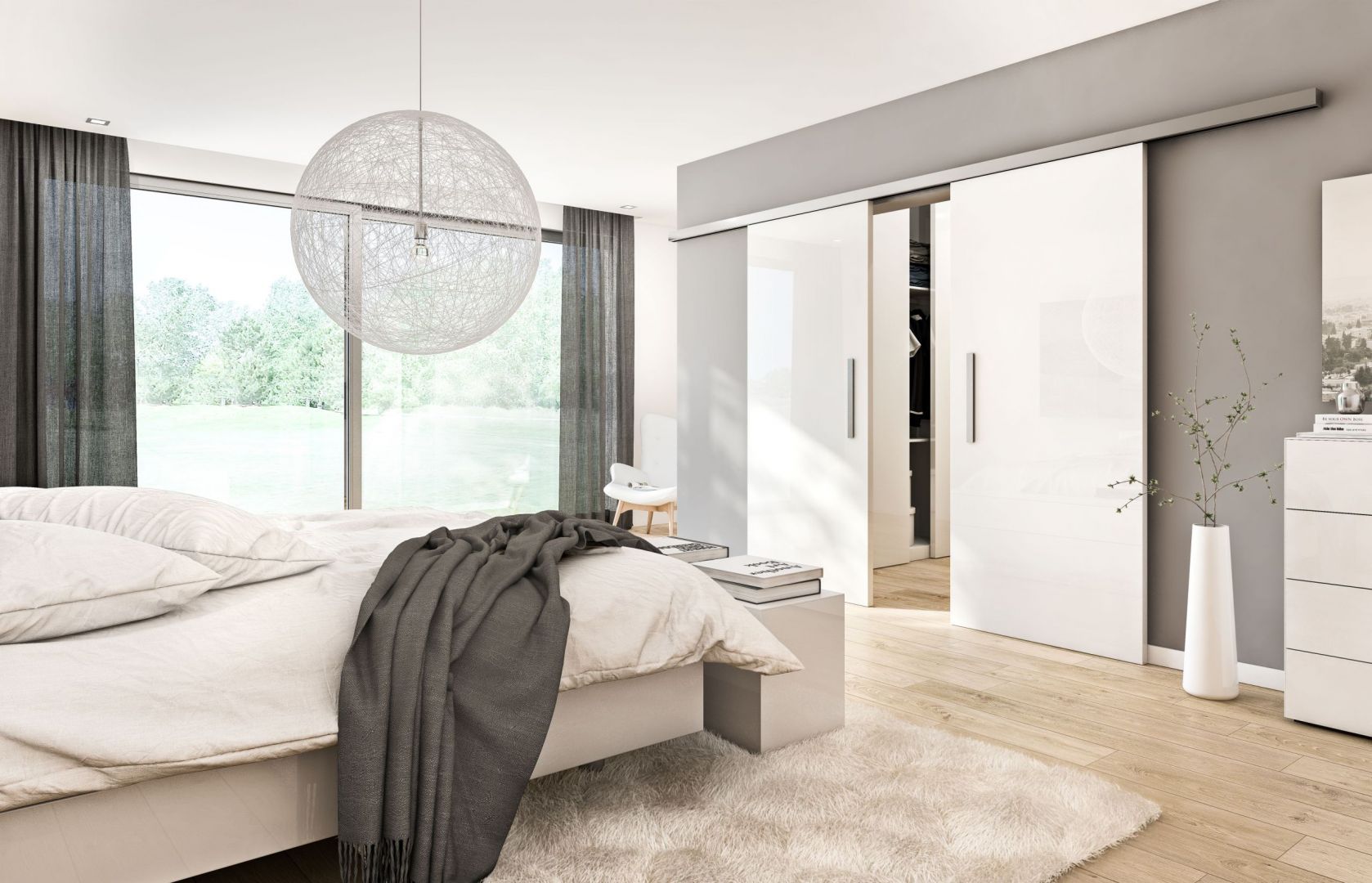 Drzwi przesuwne SlideCompact serii Concepto DesignLine z powierzchnią Duradecor dostępne w ofercie firmy Hörmann. Fot. Hörmann