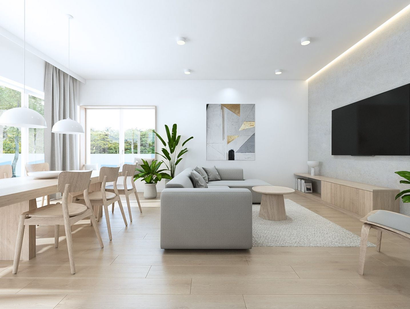 Wnętrza domu zaprojektowane w stylistyce skandynawskiej. Projekt: Sebastian Marach, pracownia Yono Architecture