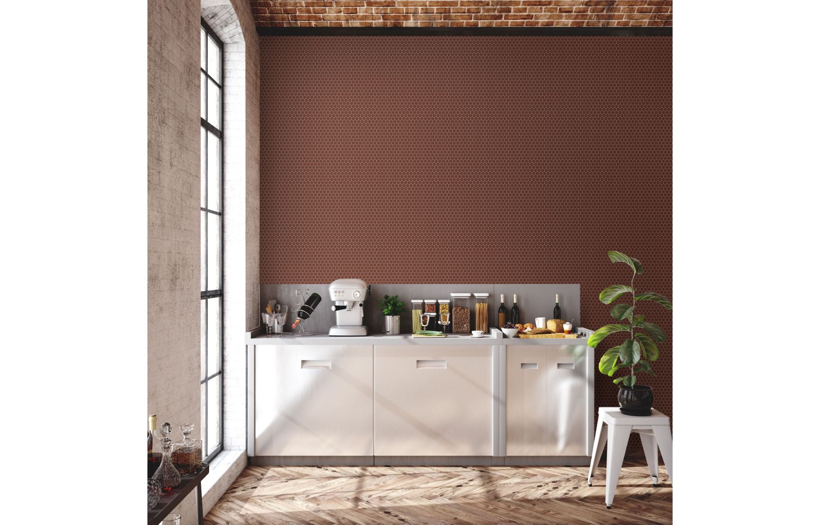 Mozaika z kolekcji Heksagon mały w brązowym kolorze i matowym wykończeniu dostępna w ofercie firmy Raw Decor. Cena: 49,95 zł / szt. Fot. Raw Decor