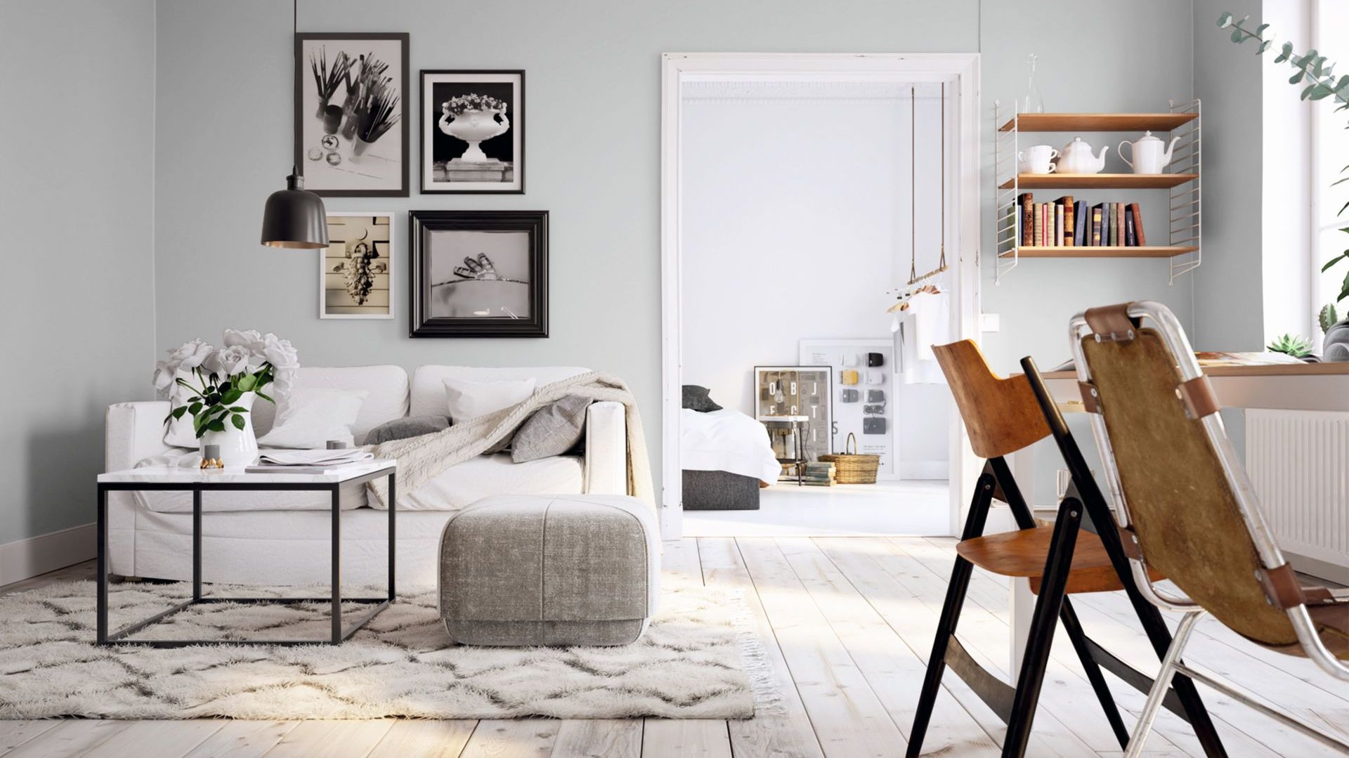 Jasny salon: 10 dobrych pomysłów na piękne ściany w odcieniach bieli