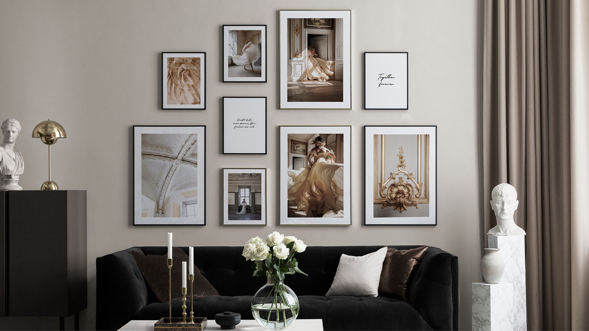 Pomysł na ściany w salonie: kolekcja fotografii artystycznych. Zobacz jaka piękna!