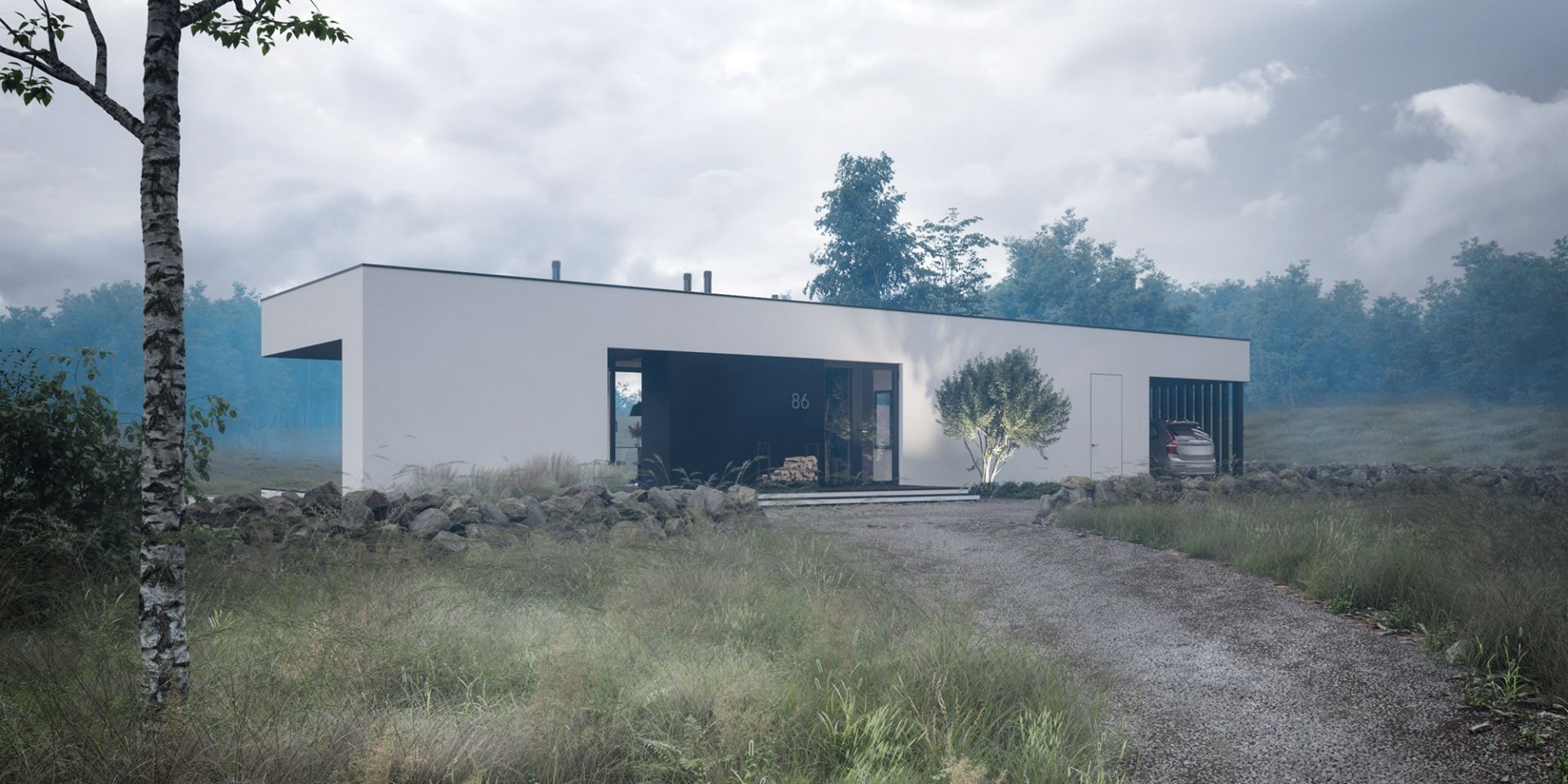 Projekt HomeKONCEPT 86 to nowoczesny dom z wyjątkowym klimatem o powierzchni użytkowej 42,3 m2. Projekt: pracownia HomeKONCEPT