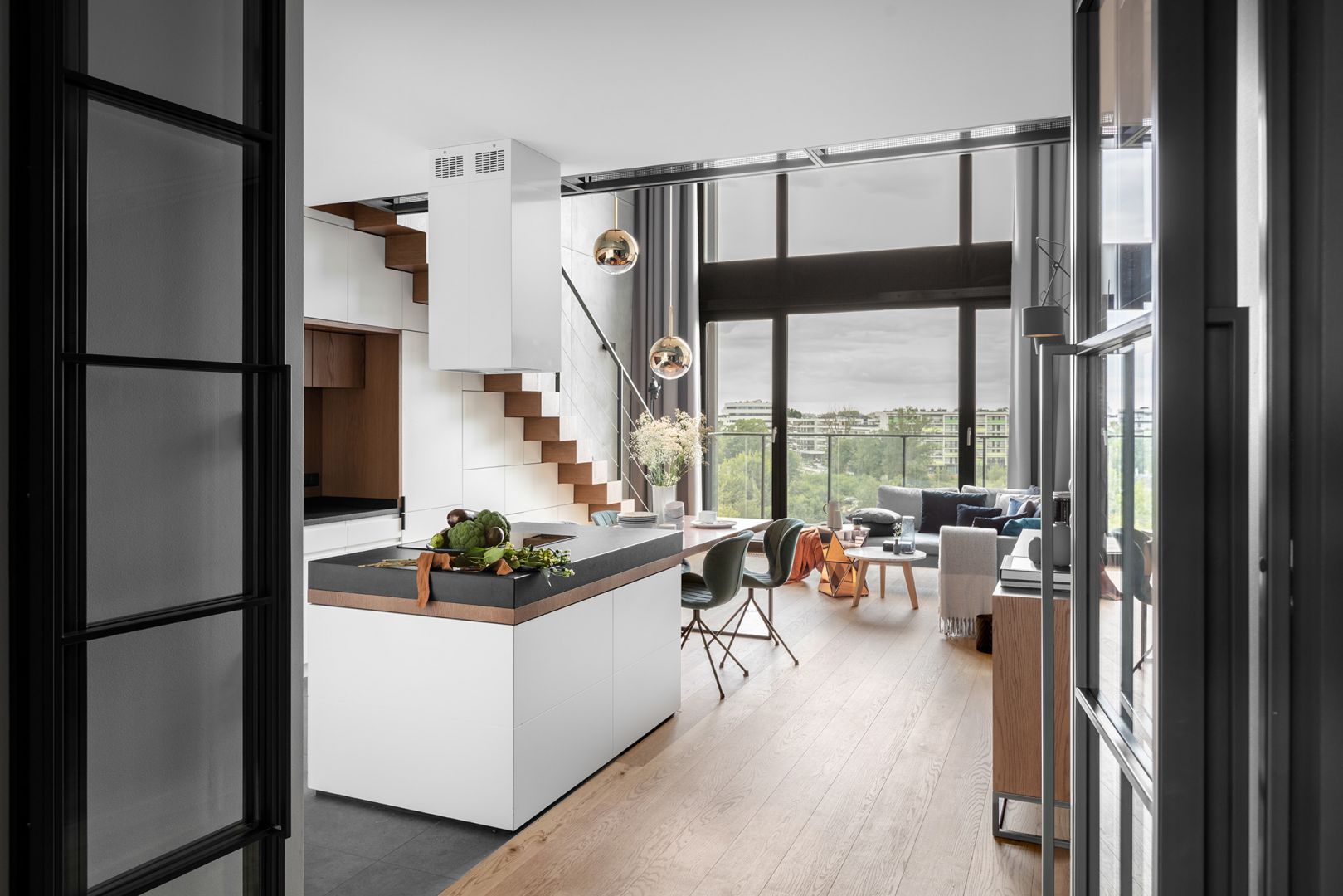 128-metrowy apartament w Warszawie, zaprojektowany w stylu loft. Projekt: JMW Architekci. Zdjęcia i stylizacja: Ola Dermont i JMW Architekci