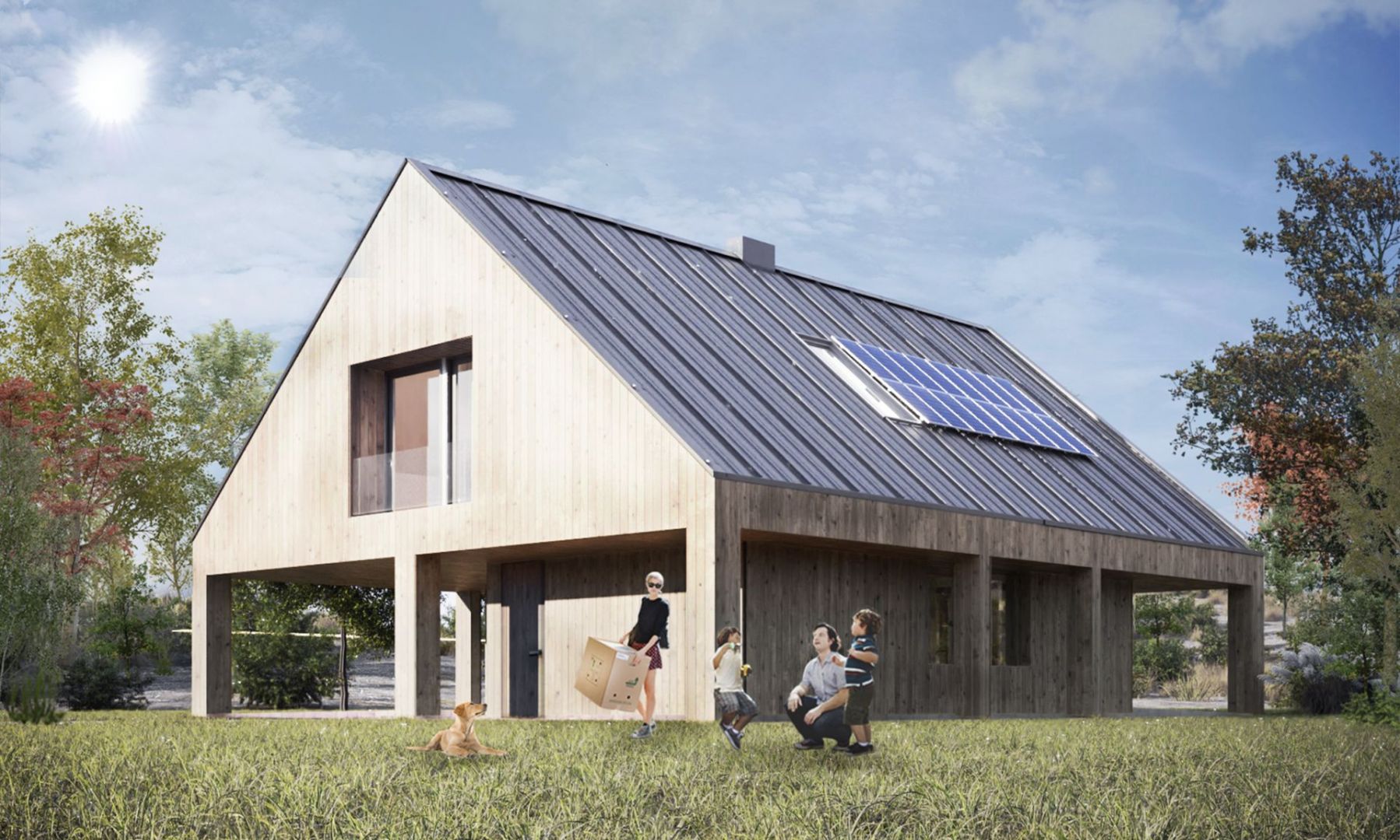 Dom z obejściem. 163,7 m² + 26,7 taras i loggia. Projekt: Domy z Głową, Pracownia Architektury Głowacki