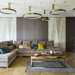Oświetlenie do salonu w luksusowym, nowoczesnym stylu. Projekt: Tissu Architecture. Fot. Yassen Hristov