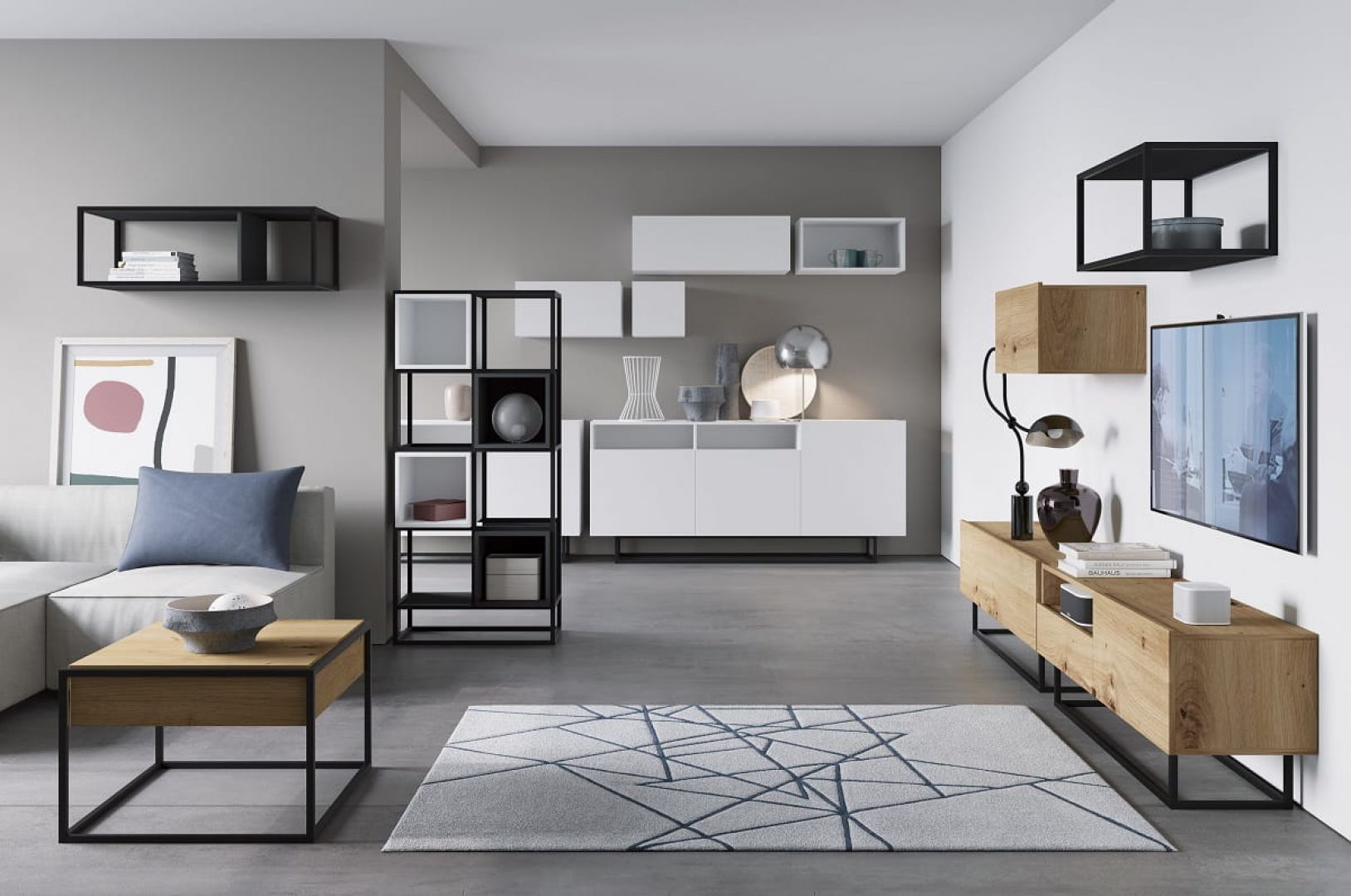 Meble do nowoczesnego salonu z kolekcji z Enzo 2 dostępne w ofercie sklepu Meble-Lusso24. Cena: 3.299 zł. Fot. Meble-Lusso24