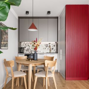 Mała kuchnia w bloku. Projekt: Maria Nielubszyc, pracownia PURA design. Zdjęcia Jakub Nanowski