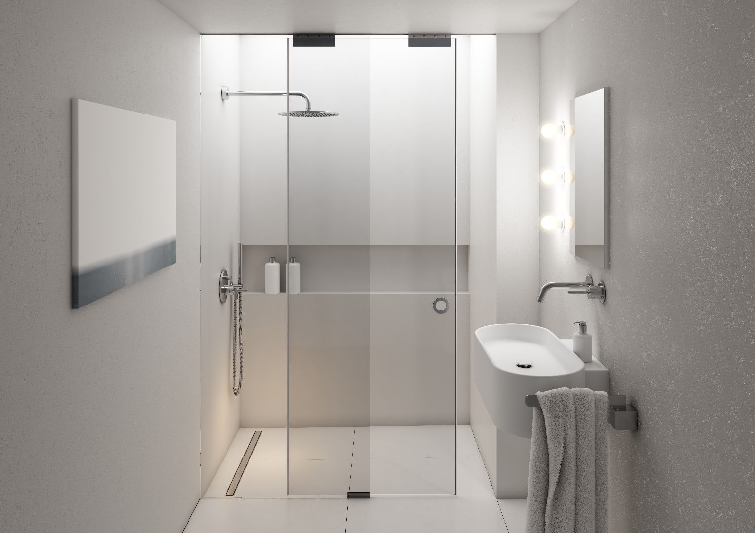 W minimalistycznej łazience postawmy na kolory sprzyjające wyciszeniu – w tym celu warto wybrać biel, beż, jasną szarość. Fot. Schedpol