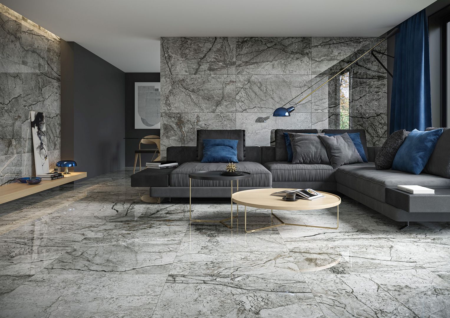 Inspirowane naturalnym rysunkiem kamienia płytki Essential Grey marki Opoczno.