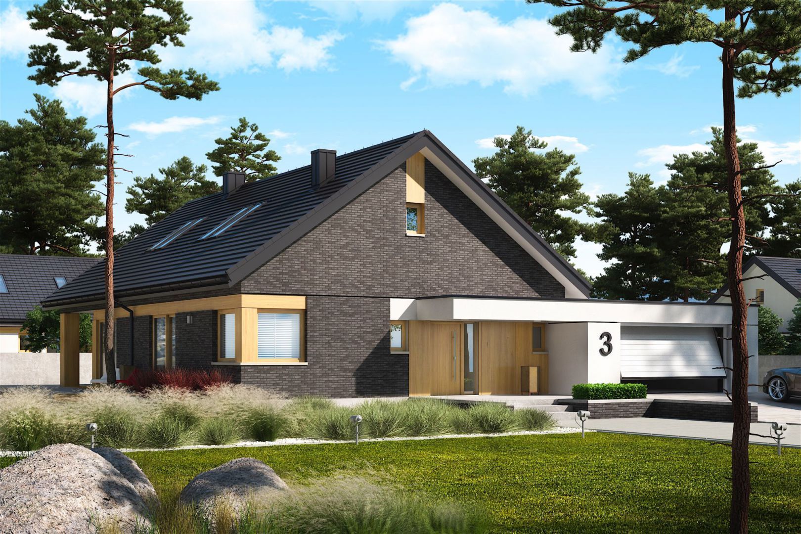 Projekt Daniel IV G2 to świetny wybór dla wszystkich, marzących o nowoczesnym domu z wnętrzem pełnym światła i ciepła. Projekt: pracownia Archipelag