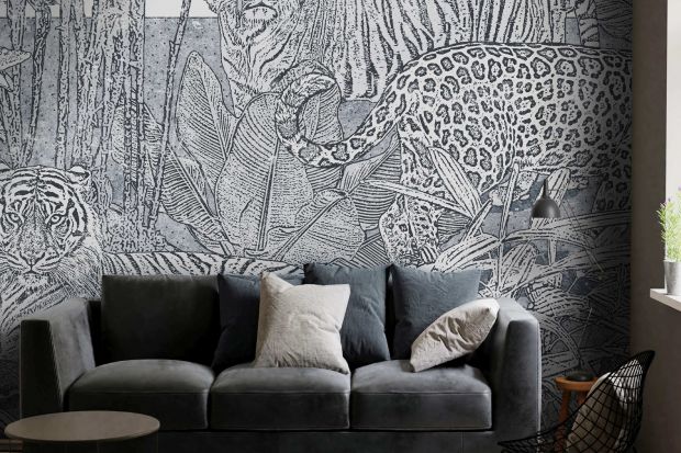 Ściana w salonie: 20 pomysłów na tapetę w modnych kolorach