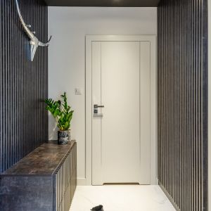 Przedpokój w małym  mieszkaniu. Projekt gama design współ Joanna Rej Fot. Pion Poziom