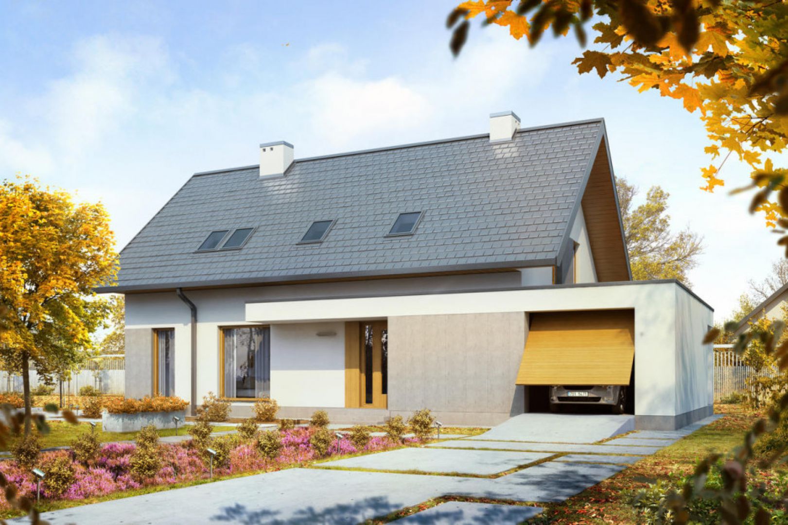 Czołowi producenci pokryć dachowych promują blachodachówki płaskie na rąbek stojący oraz dachówki płaskie – zarówno cementowe, jak i ceramiczne. Fot. Galeco