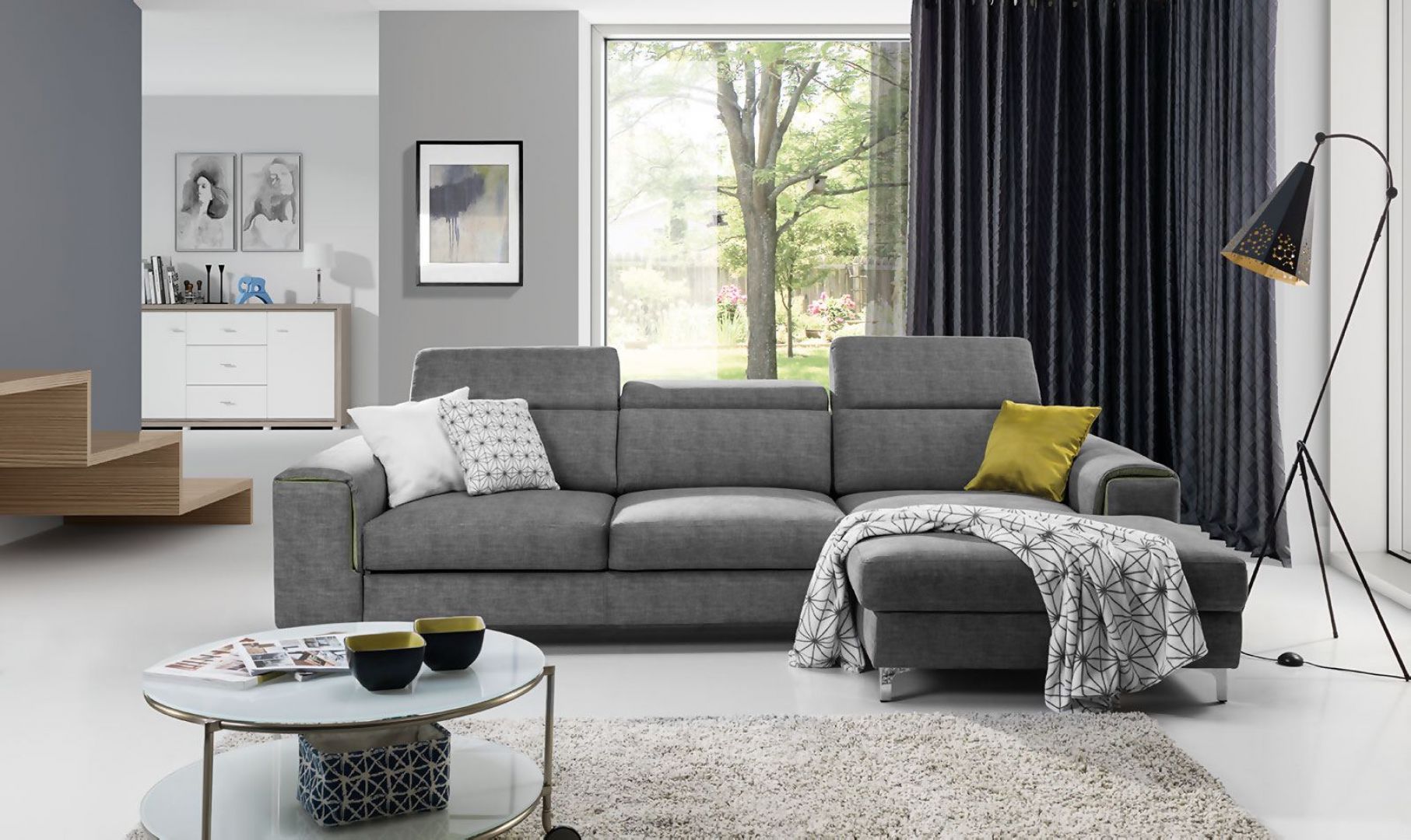 Sofa z funkcją spania z kolekcji Genova dostępna w ofercie firmy Stagra Meble. Fot. Stagra Meble