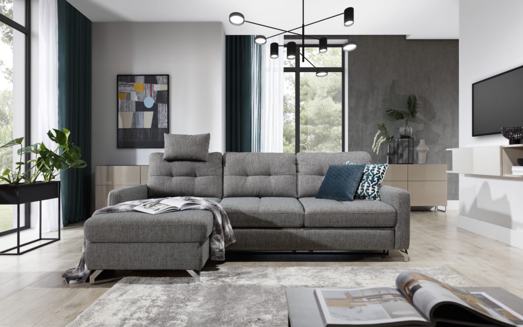 Sofa do małego salonu z kolekcji Nawe dostępna w ofercie firmy Stagra Meble. Fot. Stagra Meble