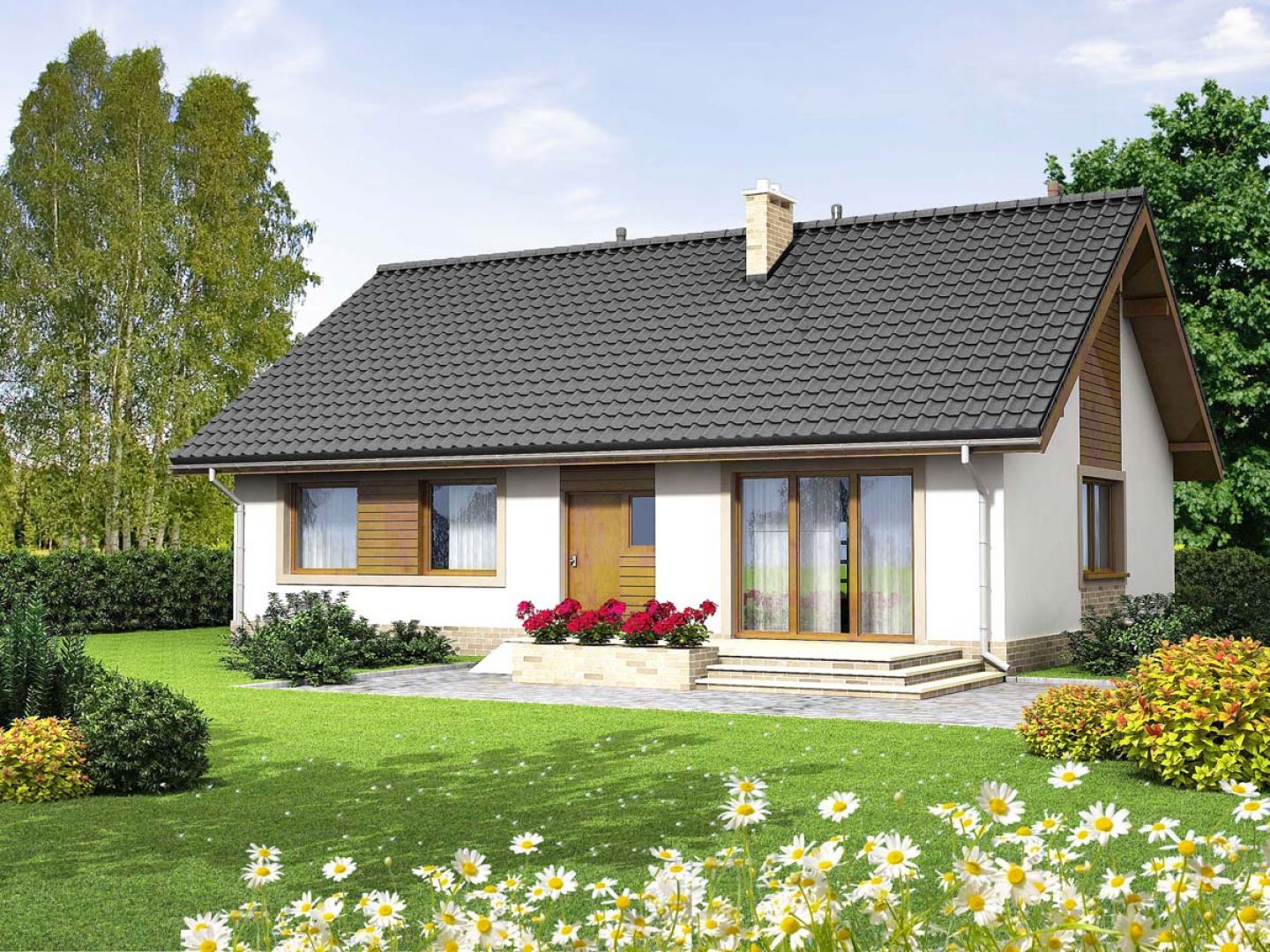 Prosta bryła i nieskomplikowana konstrukcja domu Mokka 2, zdecydowanie ułatwi i przyspieszy jego realizację. Projekt: pracownia Archand. Fot. Archand