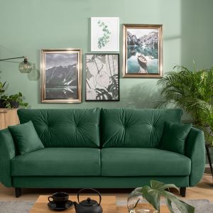 Sofa w zielonym kolorze z kolekcji Merla dostępna w ofercie firmy Black Red White. Fot. Black Red White