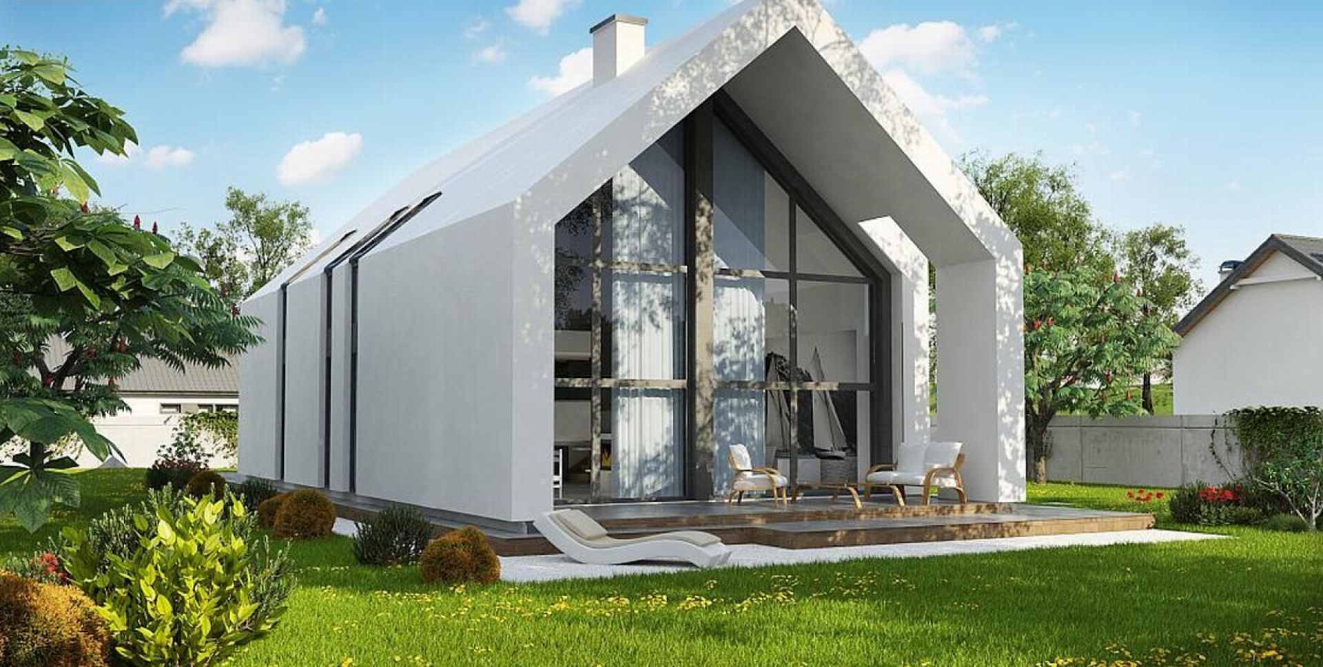 Prezentujemy nowoczesny dom typu stodoła z dachem dwuspadowym, garażem i dużymi przeszkleniami. Projekt Z215 A z pracowni Z500. Fot. Studio Z500
