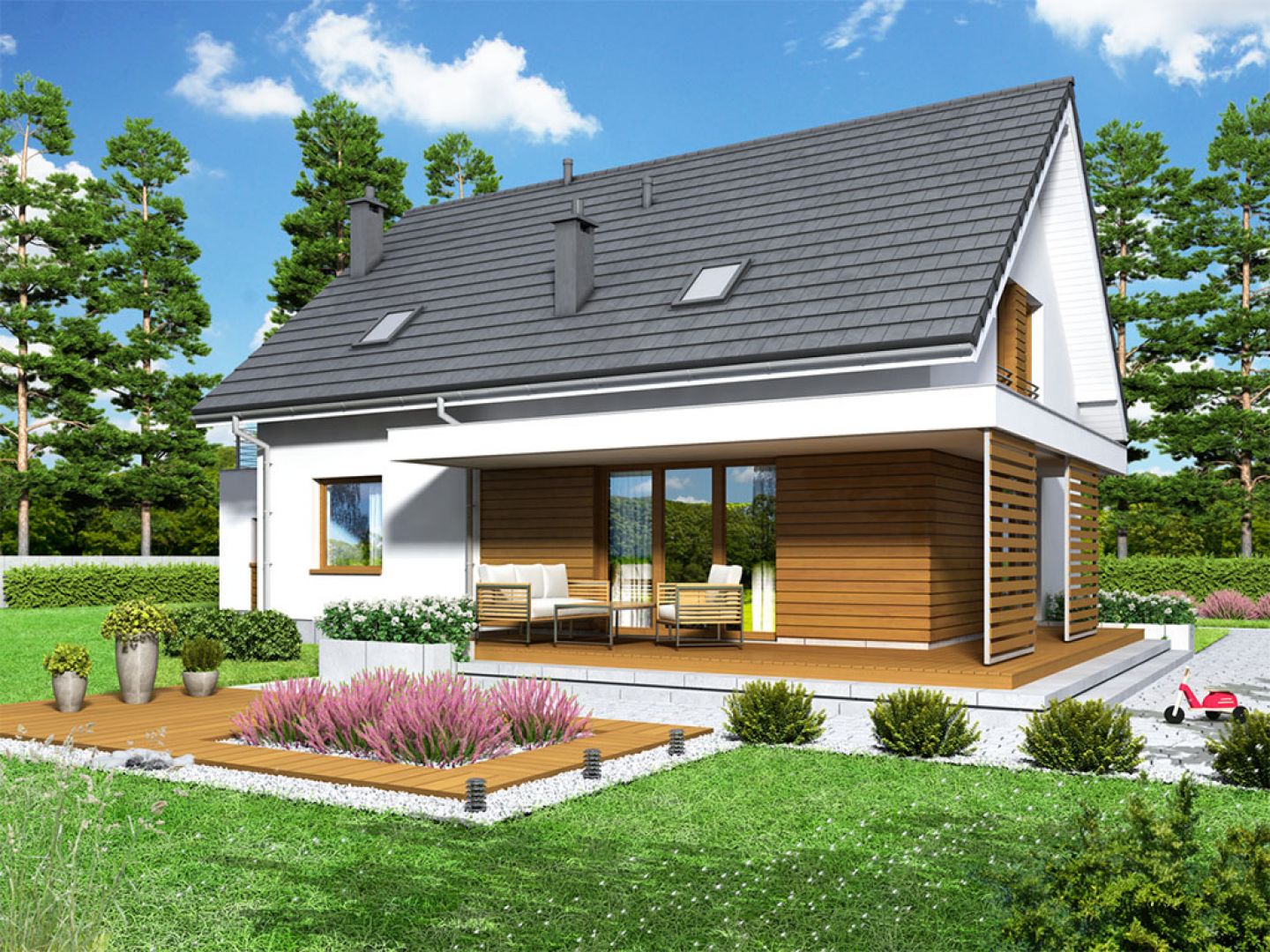 Prosta bryła i nieskomplikowana konstrukcja domu Liberica zdecydowanie ułatwią i przyspieszą realizację. Projekt: pracownia Archand. Fot. Archand