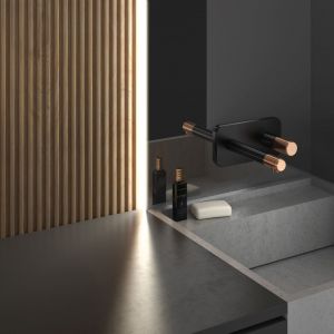 Modna łazienka. Baterie do łazienki z kolekcji Ardesia. Fot. Fdesign