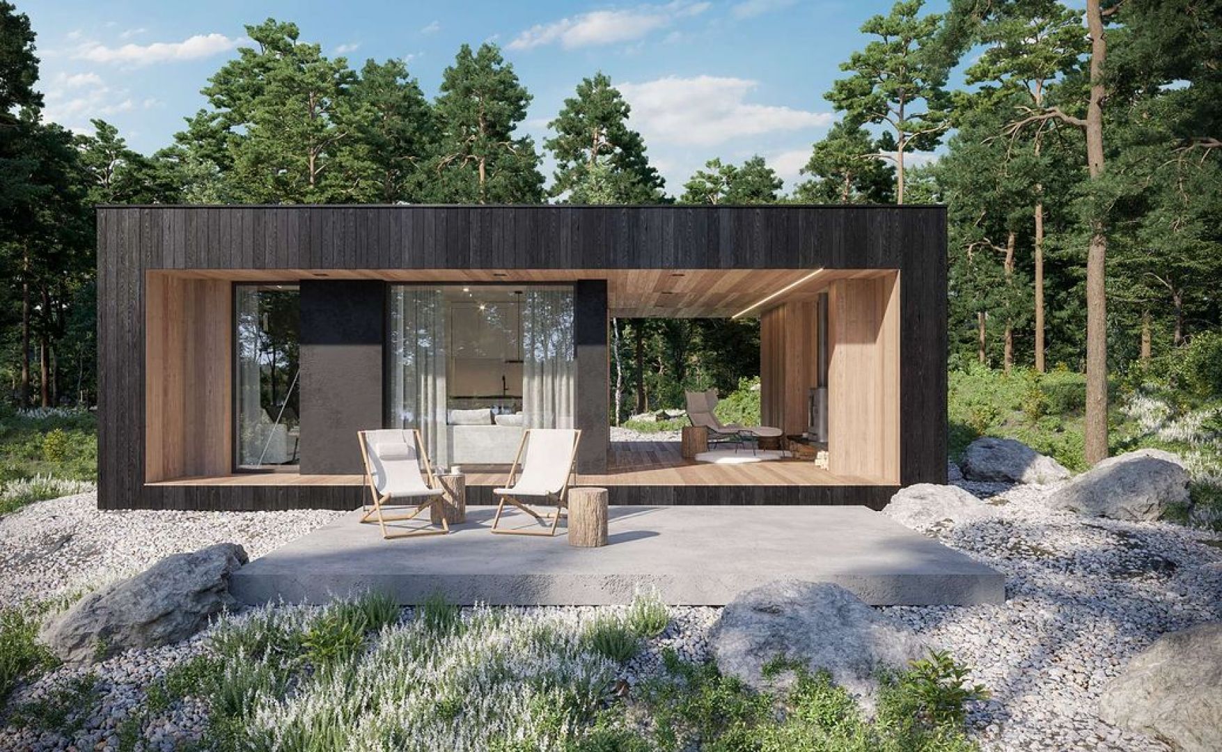 Projekt domu HomeKONCEPT-84 DL. Powierzchnia: 35 m2. Autorzy projektu: HomeKONCEPT