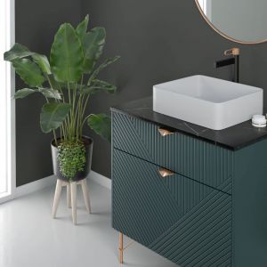 Modne baterie łazienkowe w czarnym kolorze. Fot. Fdesign kolekcja Zaffiro