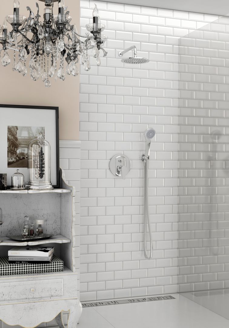 Kabina z odpływem liniowym pasuje do każdej aranżacji, od industrialnych po retro czy glamour. Fot. Ferro