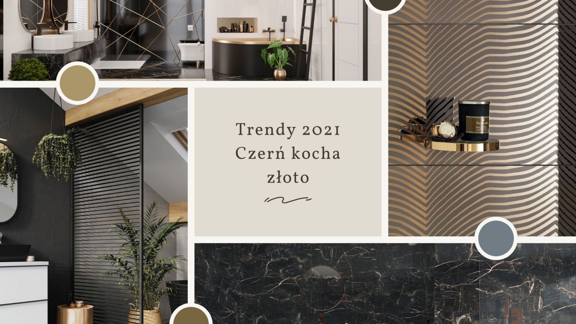Trendy 2021: czerń i złoto w łazience