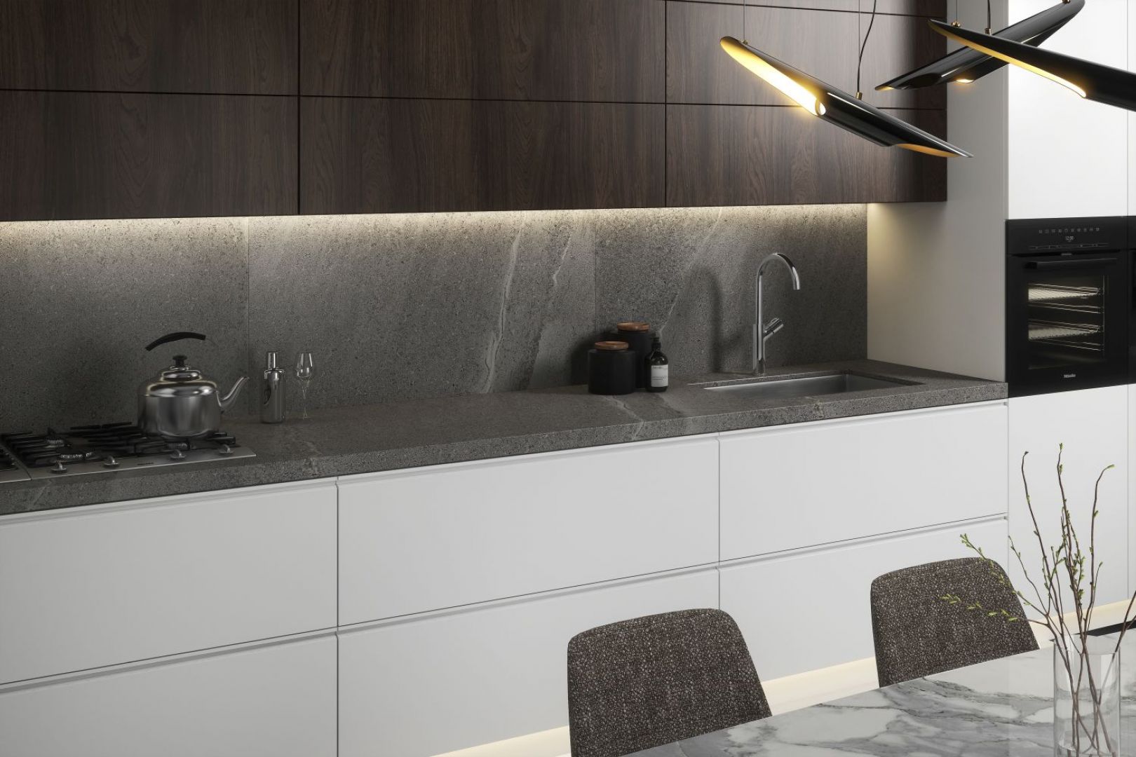 Chromowane wykończenia baterii Meandro zapewniają nutkę ponadczasowej elegancji, a obłe kształty zjawiskowo rozkładają światło i cień. Fot. Fdesign