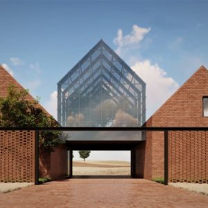 Poszczególne stodoły dzielą przestrzeń domu na odmienne funkcje. Projekt: pracownia Core