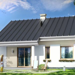 Dom na prostą nowoczesną bryłę, dzięki czemu będzie tani w budowie i w późniejszej eksploatacji. Projekt: arch. Michał Gąsiorowski. Fot. MG Projekt