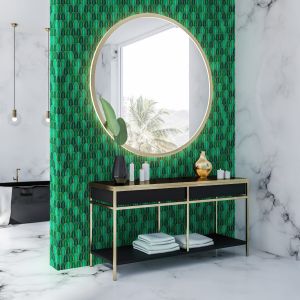 Zielona mozaika we wnętrzach. Fot. Raw Decor