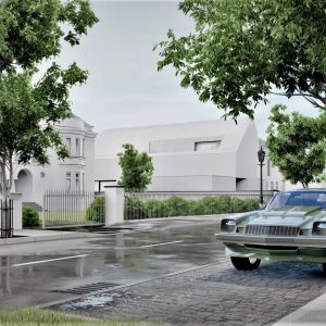 Nowoczesna bryła domu nie zakłócała otoczenia, w którym dominują wille o tradycyjnej architekturze. Projekt: pracownia Core
