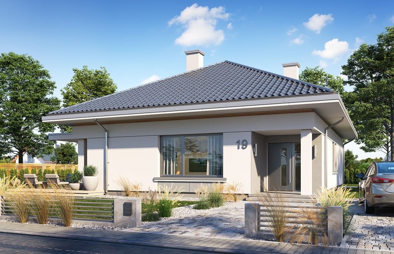 Dzięki zastosowanym detalom i materiałom dom jest oryginalny i prezentuje się wyjątkowo. Projekt: arch. Michał Gąsiorowski. Fot. MG Projekt