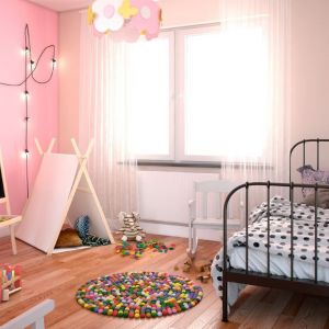 Ściany w pokoju dziewczynki pomalowano farbą BeckersVaggfarg w kolorach Buttery biscuit i Magic rose. Fot. Beckers



Becker
