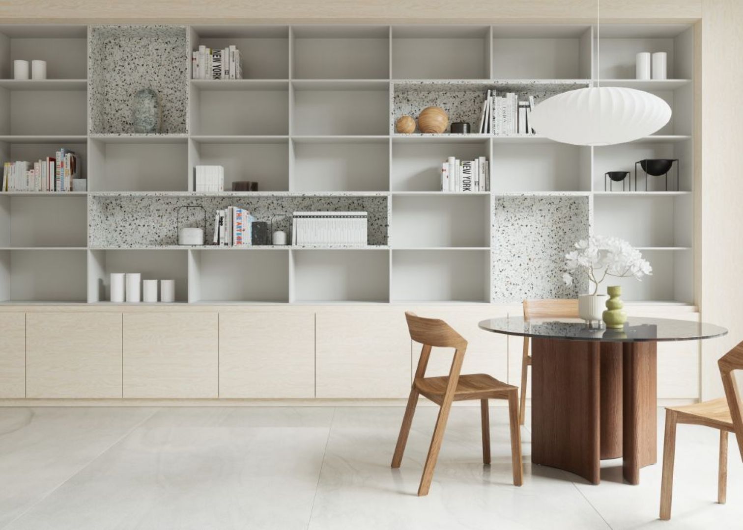 Kolekcja Mood Stories firmy Pfleiderer, dekory z nastroju Color & Wood, dekory wykorzystane w aranżacji: U12188 Szary Jasny, S68048 Abruzzo Colore, R55072 Willow Biały. Fot. Pfleiderer