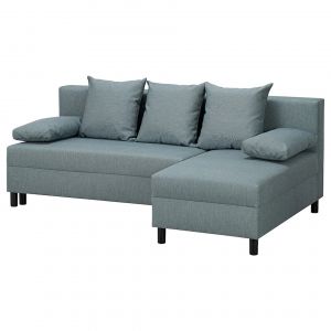 Angsta - rozkładana sofa 3-osobowa, z szezlongiem. Sofa, leżanka i dwuosobowe łóżko w jednym. Cena: 999 zł. Sprzedaż: IKEA