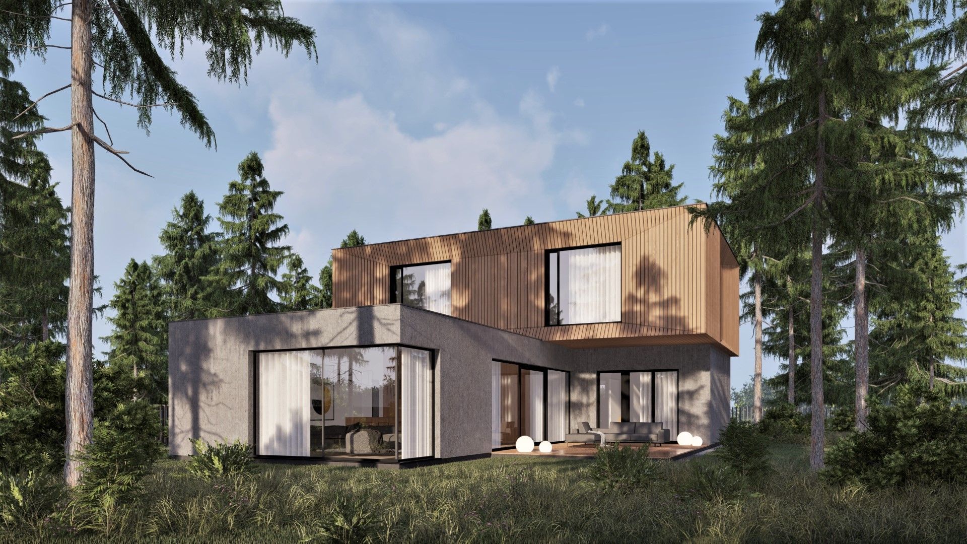Shutter house to dom piętrowy o prostej, minimalistycznej bryle. Projekt i wizualizacje: Kamil Cierpioł, Radosław Cierpioł, Szymon Chrzanowski, pracownia Core
