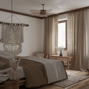 Aranżacja sypialni sprzyja wypoczynkowi. Projekt i zdjęcia: Studio Rysik