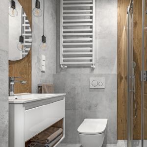 Łazienka z prysznicem. Projekt wnętrza: Klaudia Tworo. Zdjęcia: Kamila Markiewicz-Lubańska