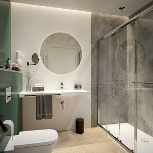 Ciekawym i coraz bardziej popularnym rozwiązaniem do małej łazienki jest zastosowanie kabiny walk-In. Fot. Sanplast